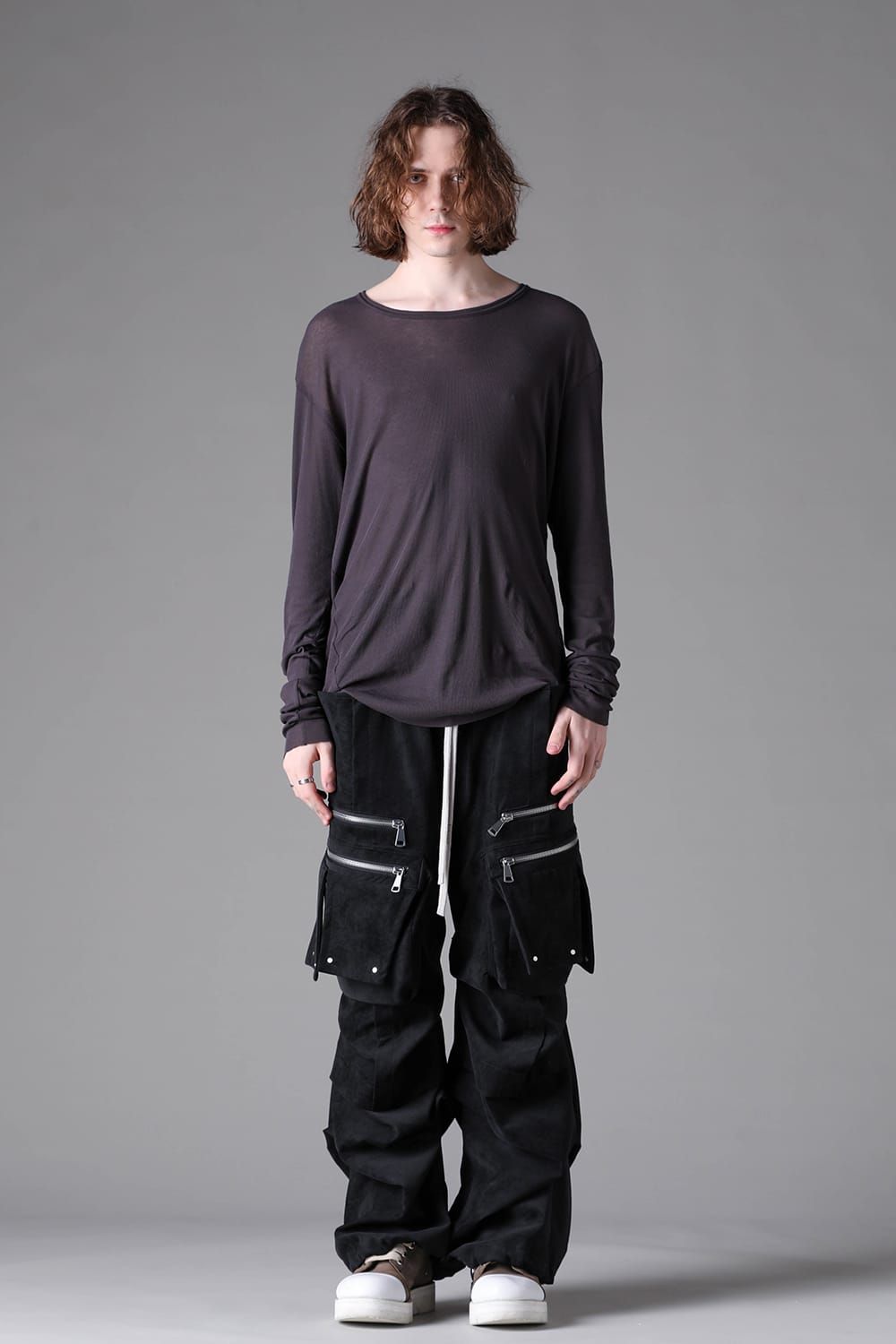 《2026AW先行予約》Back Printed Rib Long  Sleeve Tee"Black / D.Grey / Ivory /Khaki"バックプリントリブロングスリーブTee"ブラック/ダークグレー/アイボリー/カーキ"