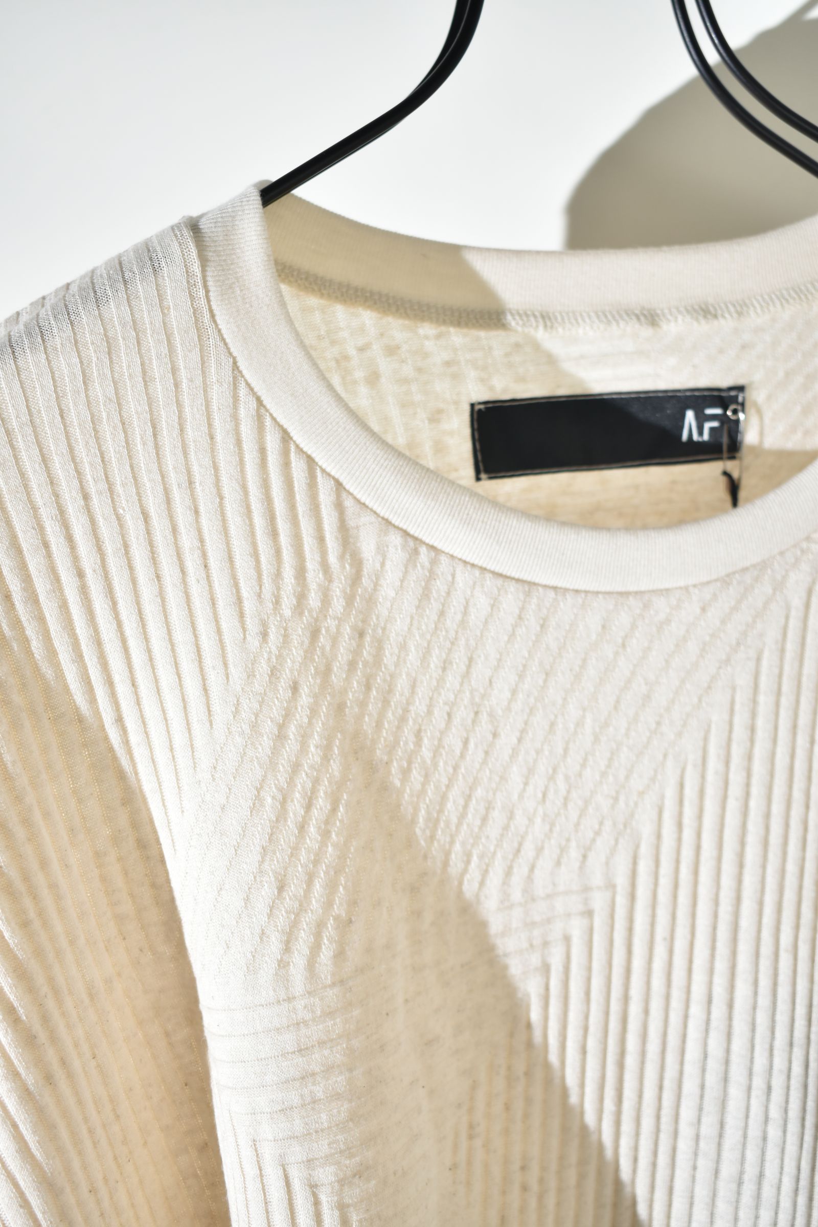 Deformed Stripe Pattern Dolman Tee "Cream" /ディフォルメドストライプパターンドルマンTee"クリーム"
