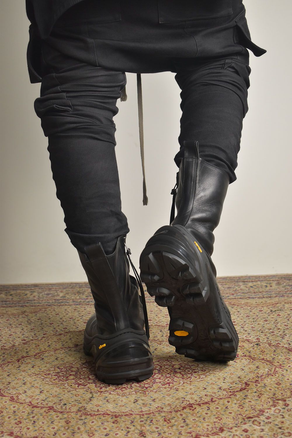 Over Lock Side Zip Boots_Maryam Horse Front "Black" / オーバーロックサイドジップブーツ マリアムホースフロント"ブラック"