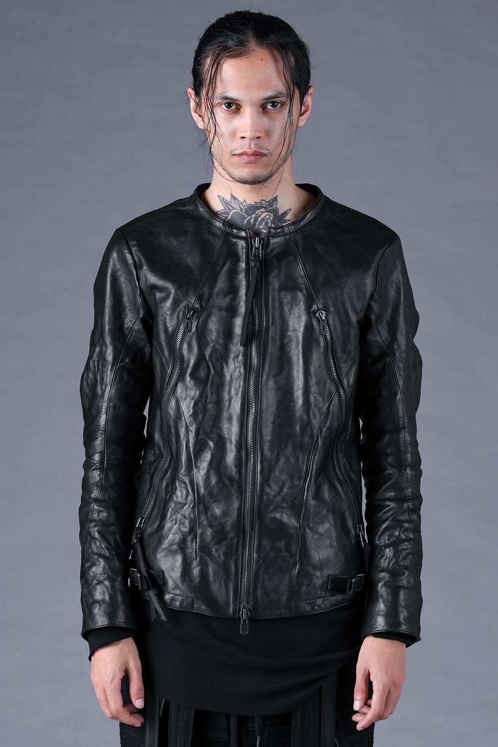 Horse Leather Collar Detachable Jacket"Black" / ホースレザーカラーデタッチャブルジャケット"ブラック"