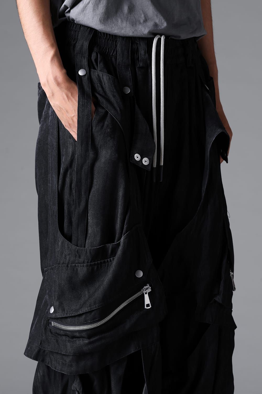 《2026SS先行予約》Parachute Cargo Wide Pants"Black / Uneven D.Grey / Uneven Grey" / パラシュートカーゴワイドパンツ"ブラック/アンイーブンダークグレー/アンイーブングレー"