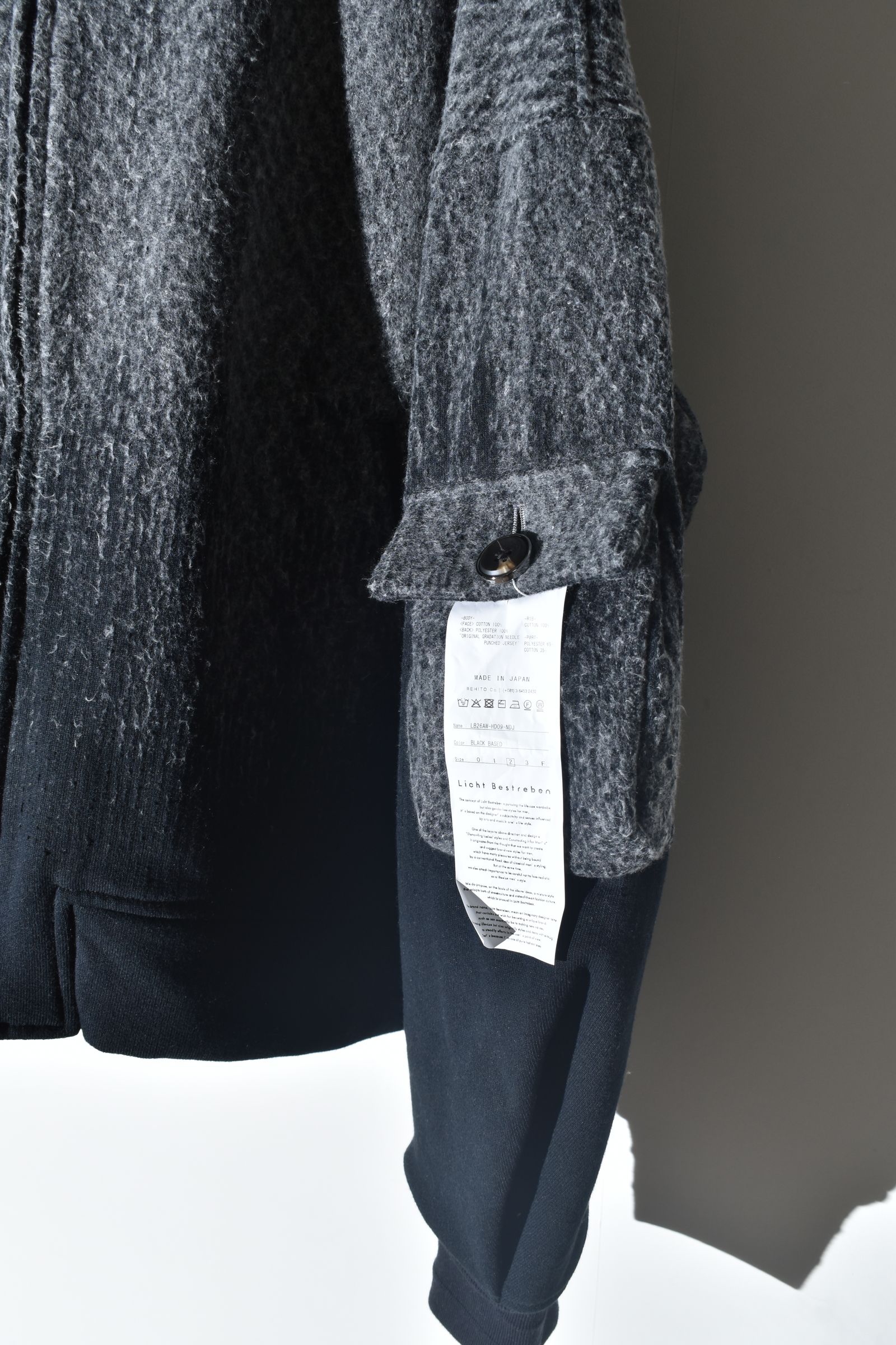 Gradient Needle Punch Double Zip Hoodie "Black Based" / グラデーションニードルパンチダブルジップフーディ"ブラックベース"