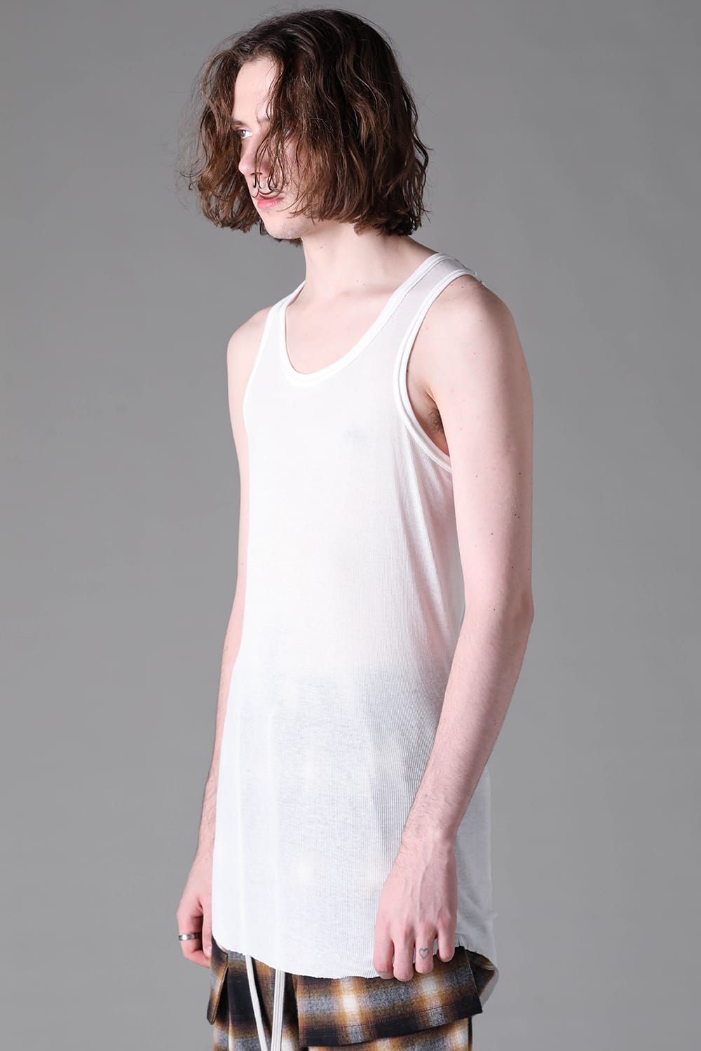 《2026AW先行予約》Back Printed Rib Tank Top"Black / D.Grey / Ivory /Khaki"バックプリントリブタンクトップ"ブラック/ダークグレー/アイボリー/カーキ"