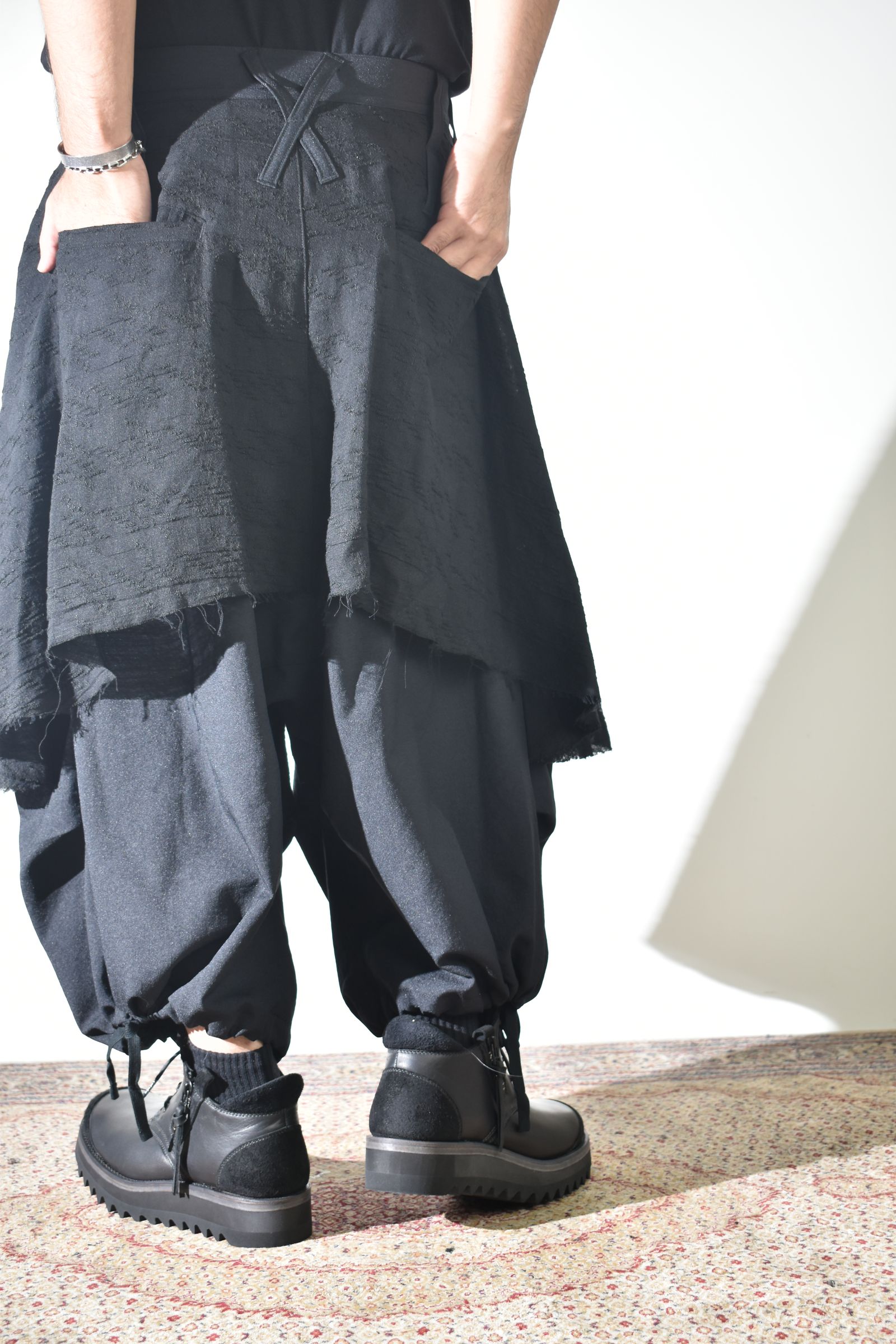 Layerd Wide Sarrouel"Black" /  レイヤードワイドサルエル"ブラック"