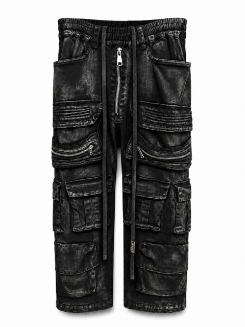 《2027SS先行予約》Coating Sarrouel Flare Pants"Black" / コーティングサルエルフレアパンツ"ブラック"