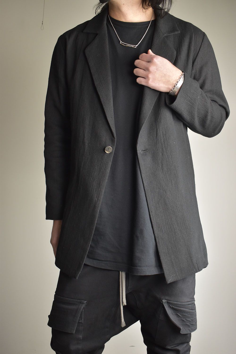 Linen Cotton Jacket"Black" / リネンコットンジャケット"ブラック"