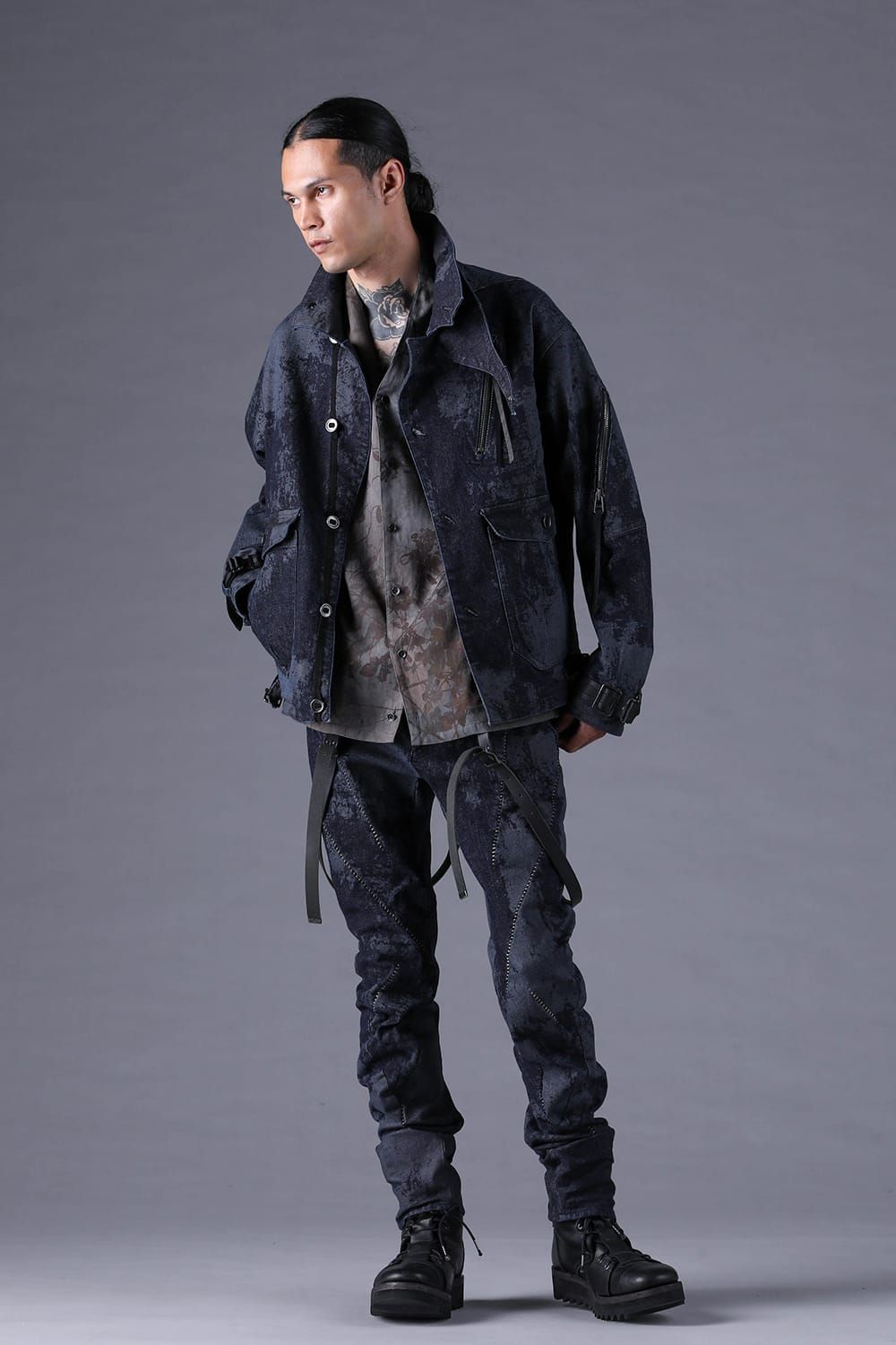 《2027SS先行予約分》Brushed-Coated Twist Curve Pants"Indigo" / ブラッシュコーティングツイストカーブパンツ"インディゴ"