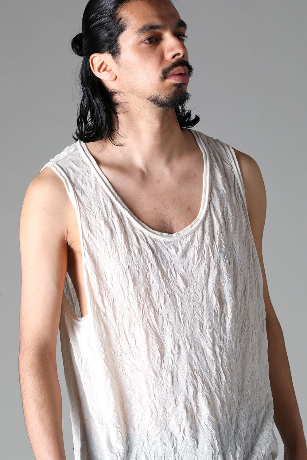 《2025AW先行予約》Gauze Washer Tank Top"Black / Grey / Ivory /Beige" /ガーゼワッシャタンクトップ"ブラック / グレー / アイボリー /ベージュ"