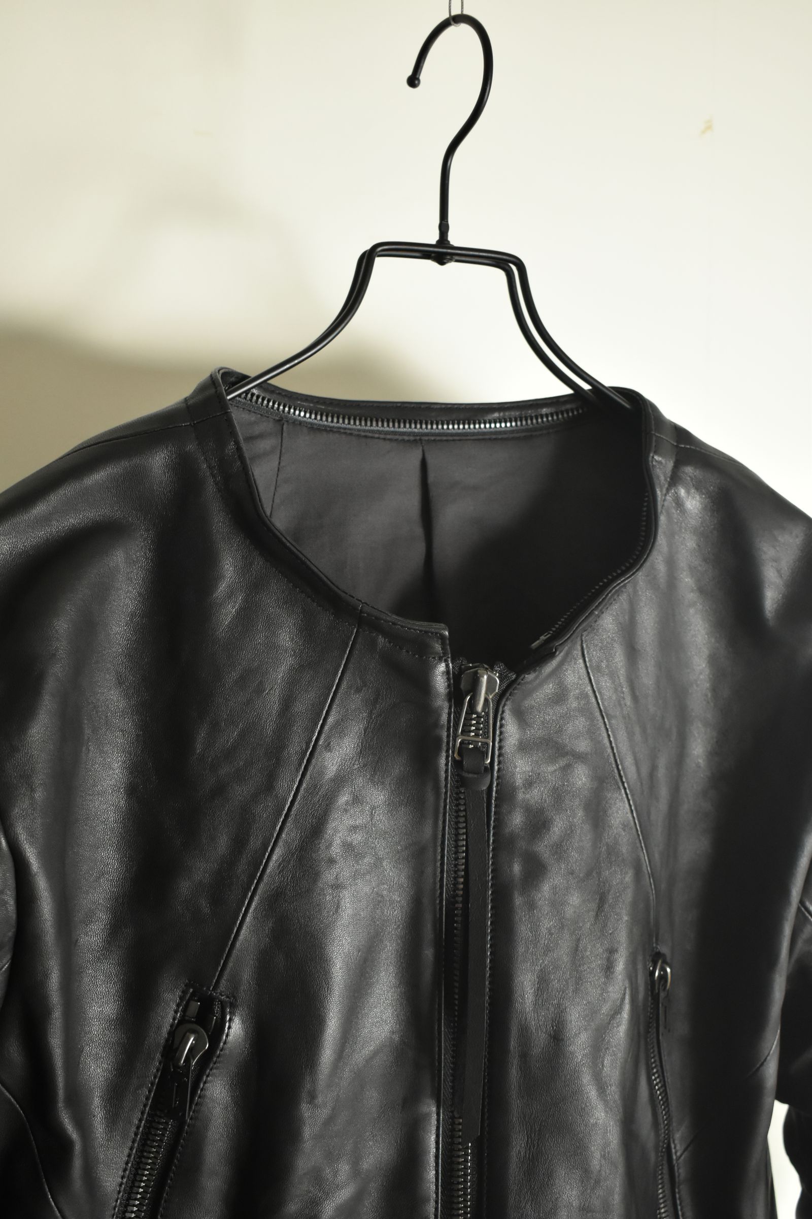 Horse Leather Collar Detachable Jacket"Black" / ホースレザーカラーデタッチャブルジャケット"ブラック"