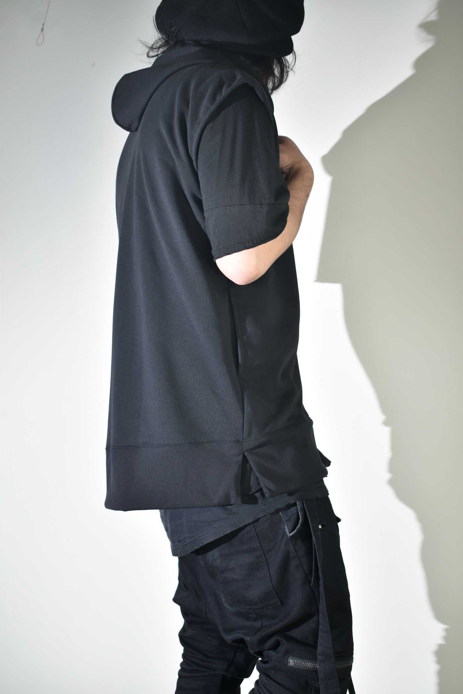No Sleeve Zip Hoodie"Black" / ノースリーブジップフーディ"ブラック"