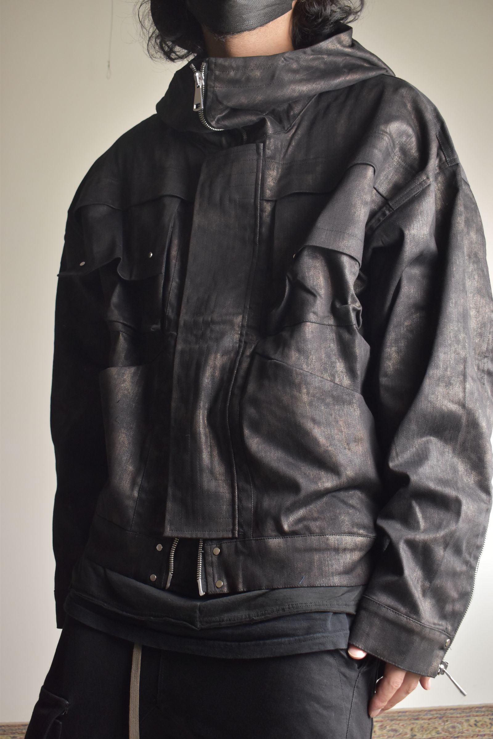 Metal Steam Camouflage Hooded Blouson"Black × Brown" / メタルスチームカモフラージュ フーデッドブルゾン"ブラック×ブラウン"