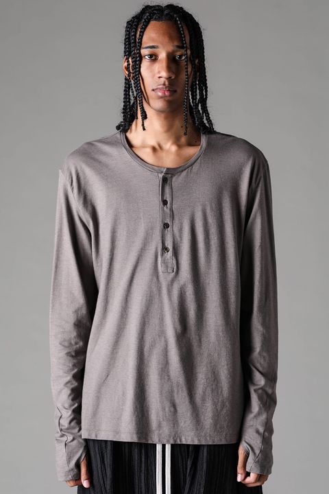 《2027SS先行予約》Henley Neck Long Sleeve "Black / Ivory / Greige / Ice Blue / Pale Shell" / ヘンリーネックロングスリーブ"ブラック/アイボリー/グレージュ/アイスブルー/ペイルシェル"