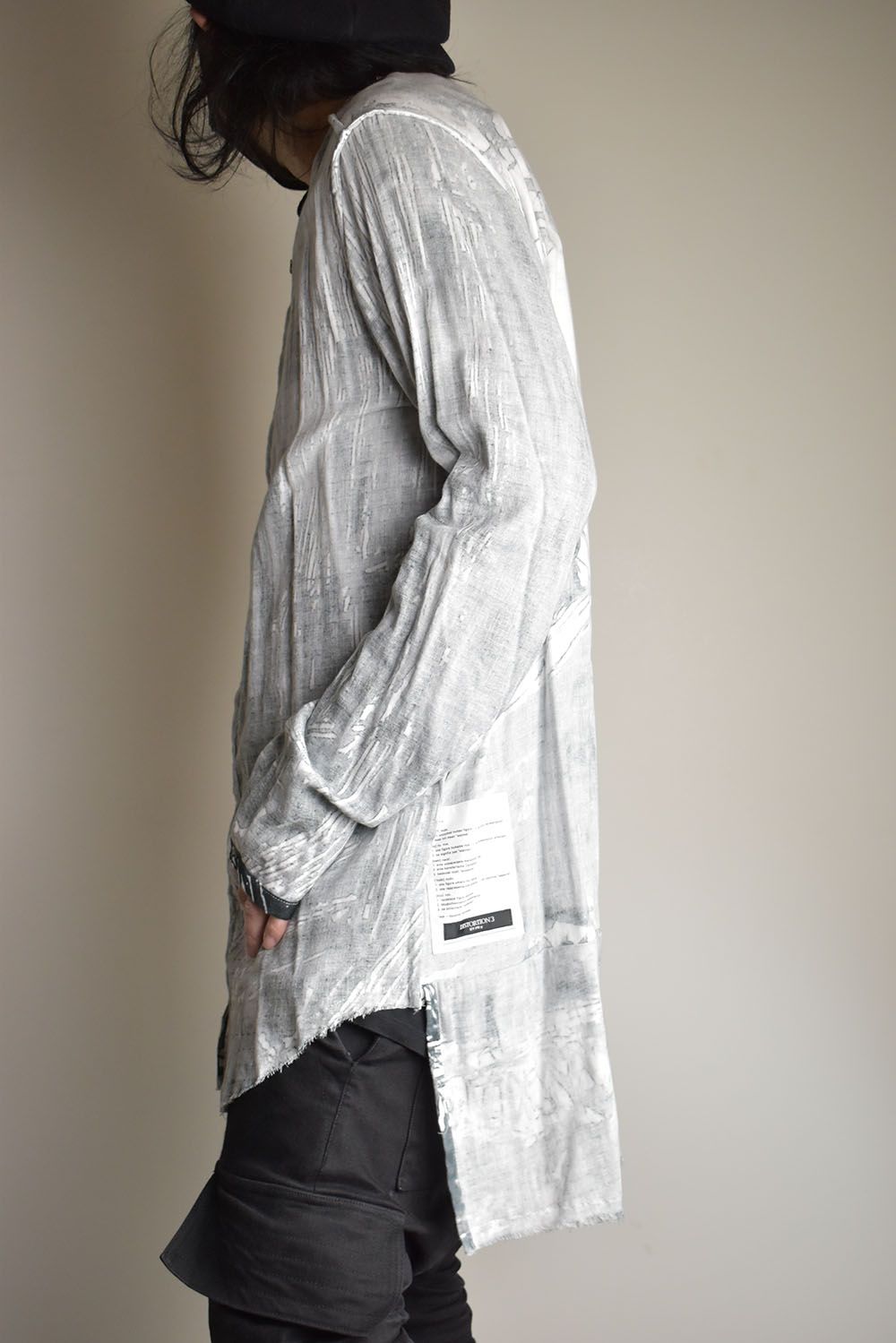 Round Neck Reversible Gauze Shirt"Face Print" / ラウンドネックリバーシブルガーゼシャツ"フェイスプリント"