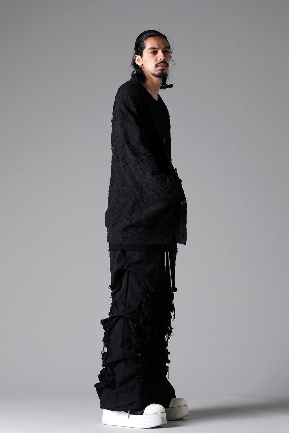 《2025AW先行予約》Damage Pile Jumbo Cardigan"Black" / ダメージパイル ジャンボカーディガン"ブラック"