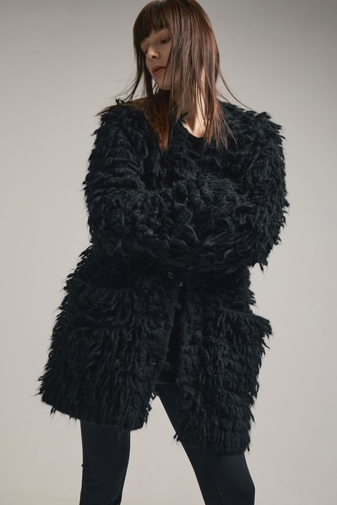 5GG Long Pile Knit Cardigan"Black" / ロングパイルニットカーディガン"ブラック"