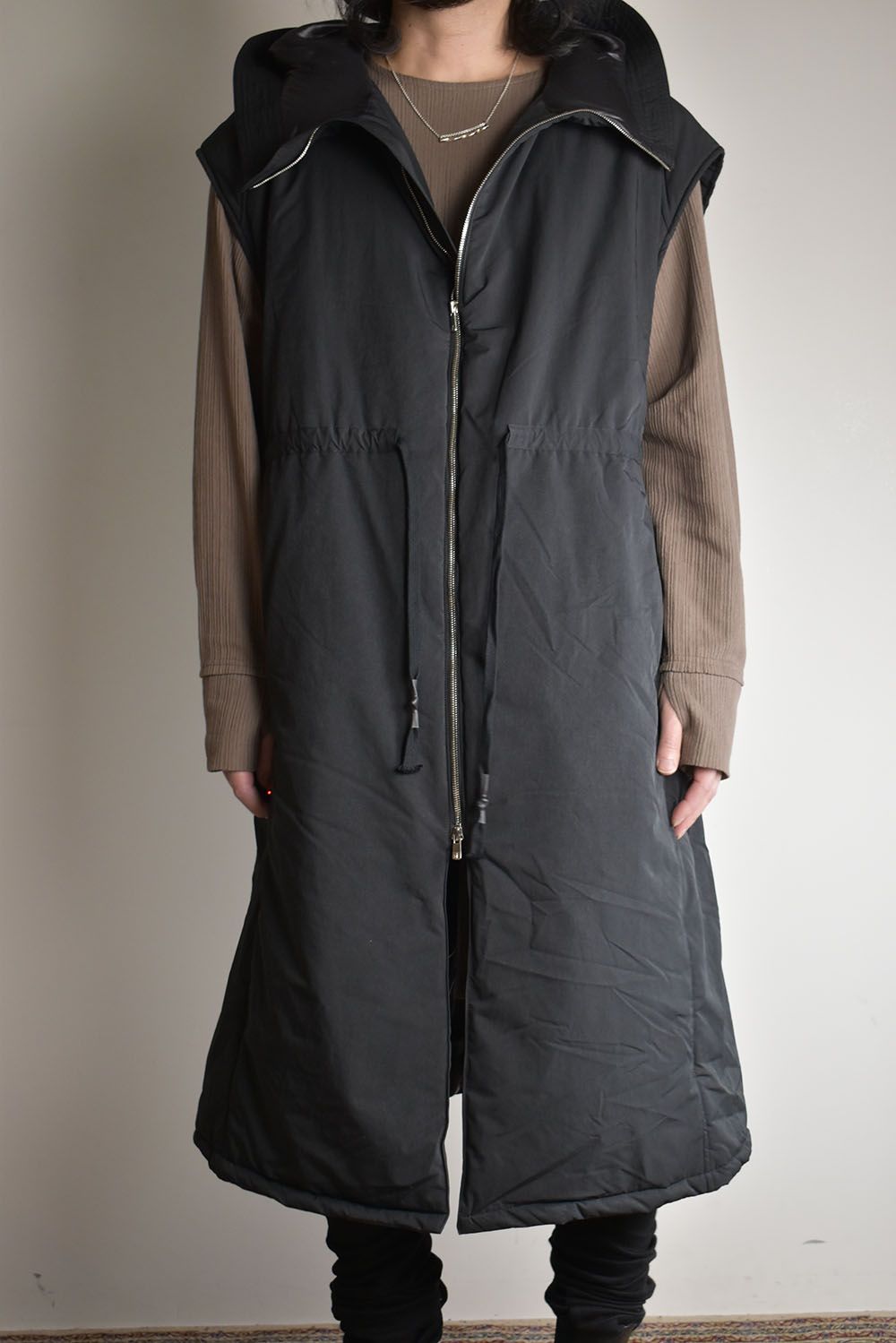 Chill Buster Sleeve Less Long Parka"Black"/チルバスタースリーブレスロングパーカー"ブラック"