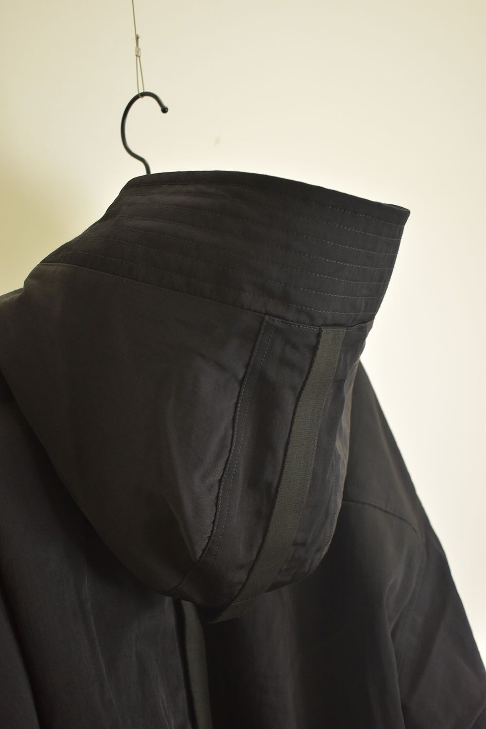 Nylon Wool Twill Hooded Jacket"Black" / ナイロンウールツイルフーデッドジャケット"ブラック"