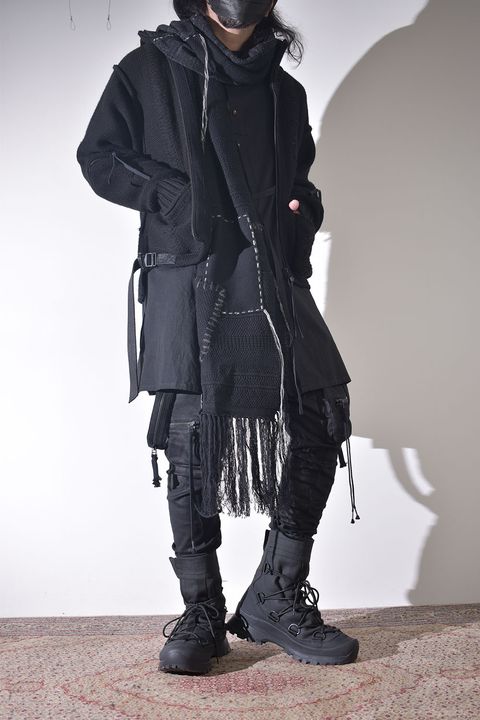 冬のニットジャケットスタイル