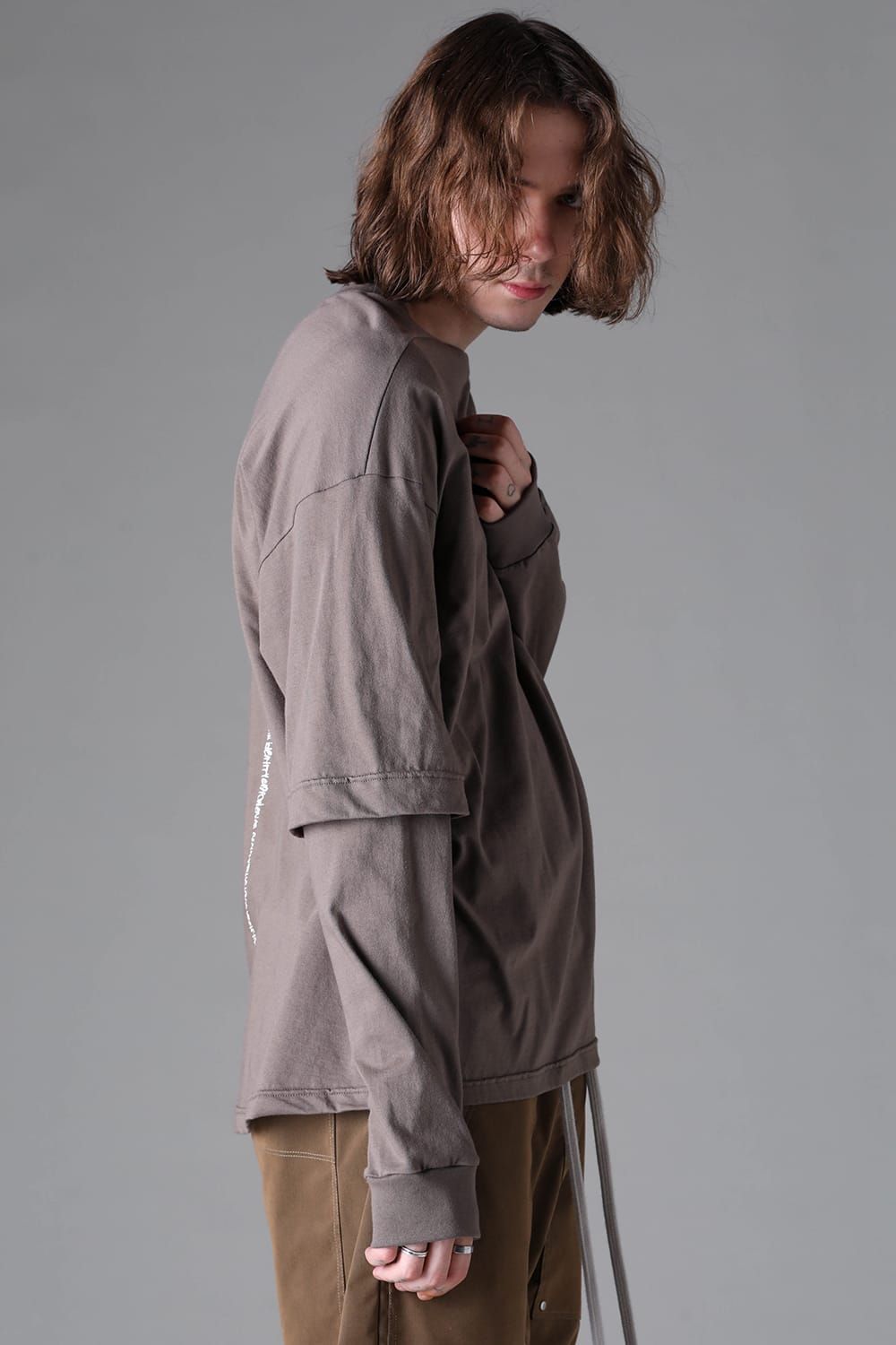 《2026AW先行予約》Printed Layerd Long Sleeve "Greige" / プリントレイヤードロングスリーブ"グレージュ"