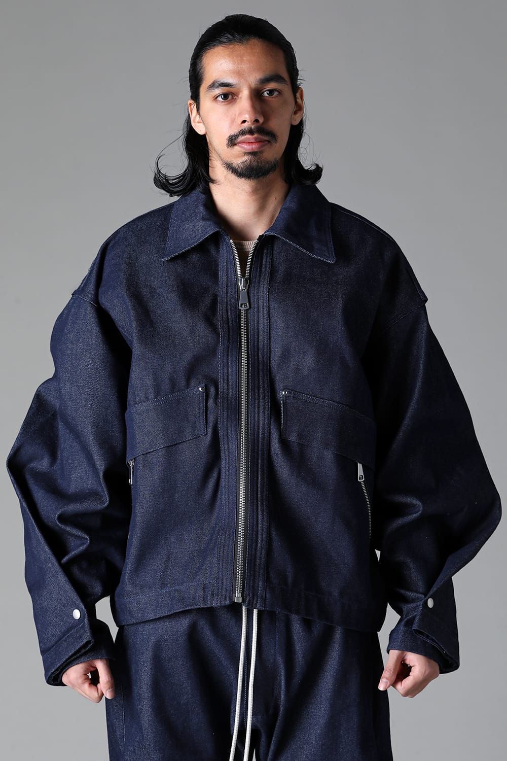 《2025AW先行予約》Tuck Sleeve Jcaket"Black / Navy" /タックスリーブジャケット"ブラック/ネイビー"