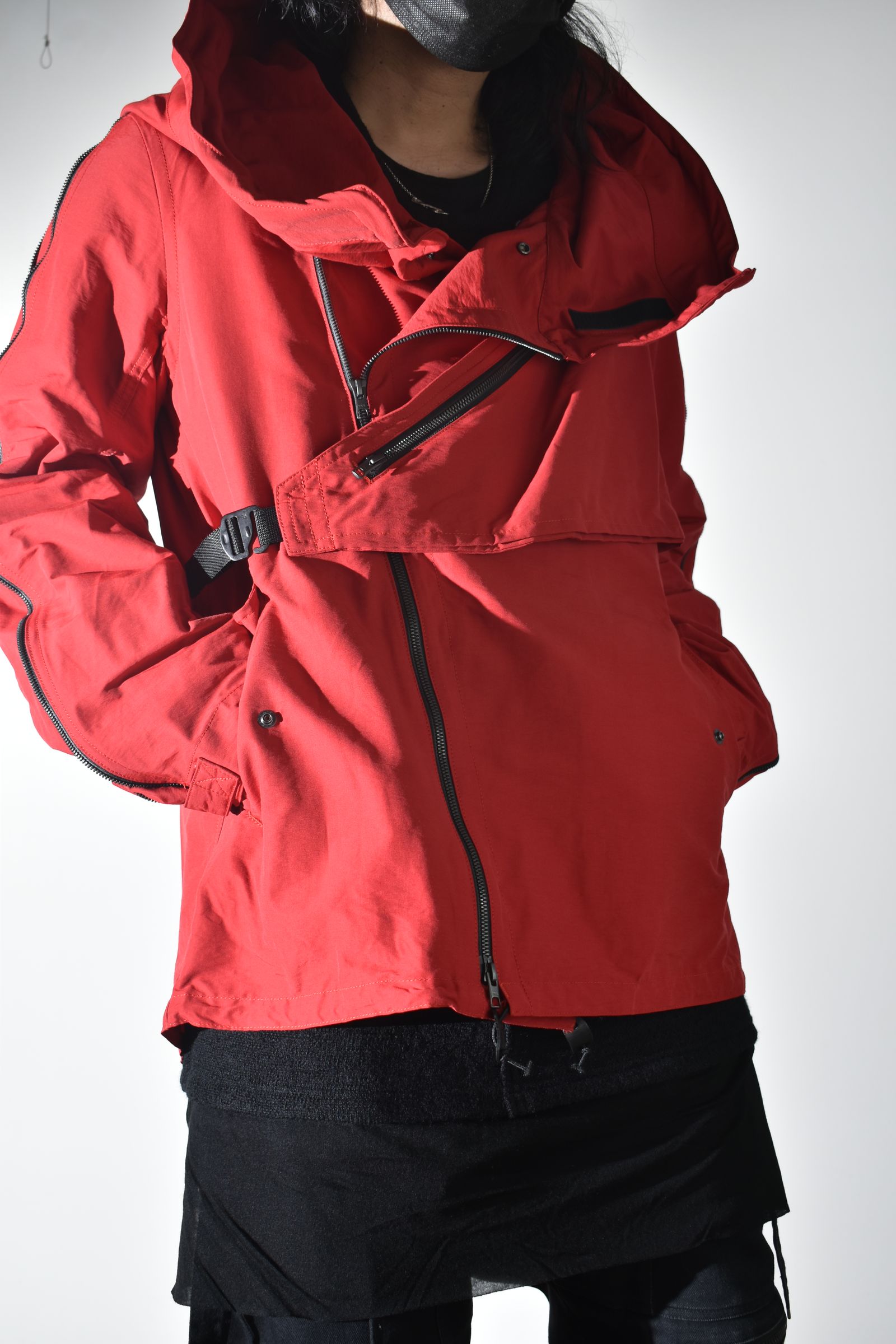 Multi Zip Short Mods Coat"Red" / マルチジップショートモッズコート"レッド"