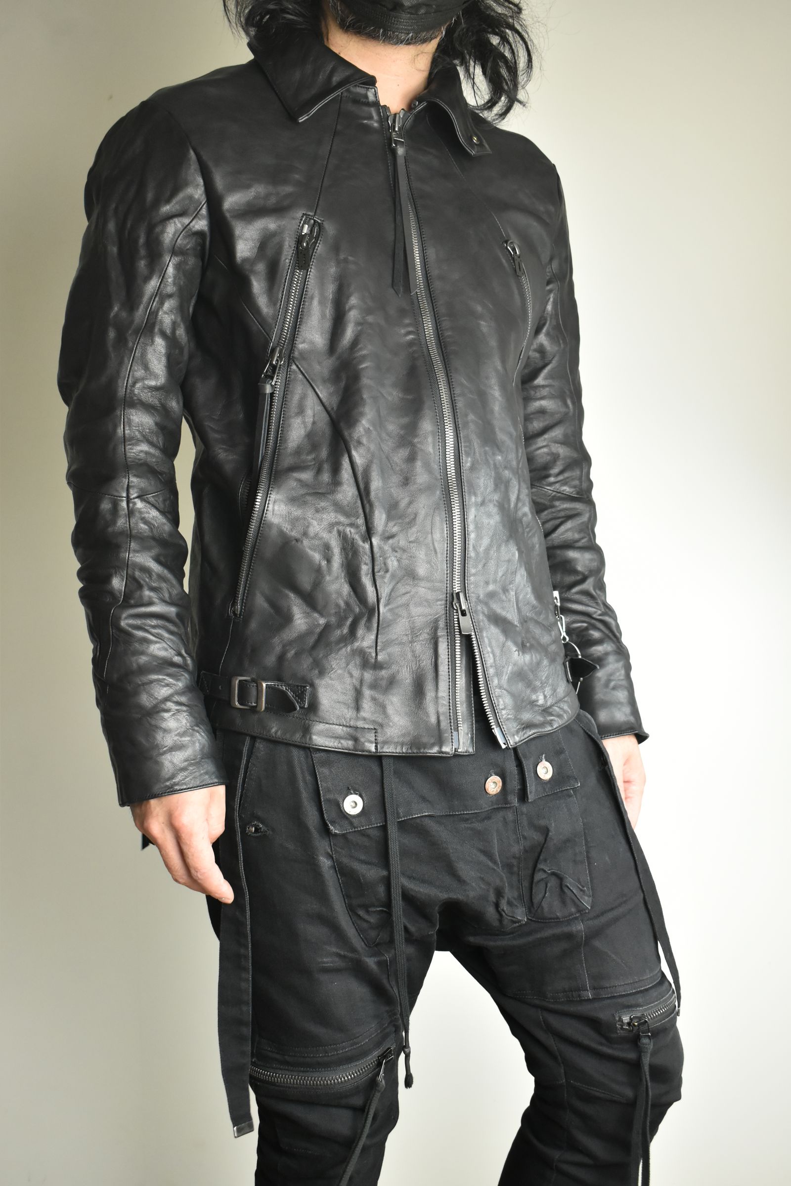 Horse Leather Collar Detachable Jacket"Black" / ホースレザーカラーデタッチャブルジャケット"ブラック"