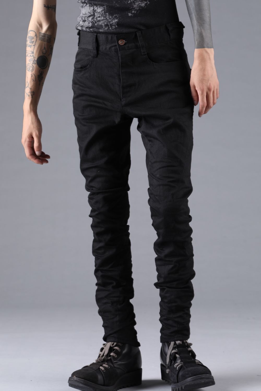 Stretch Denim Straight Slim Pants"Black" / ストレッチデニムストレートスリムパンツ"ブラック"