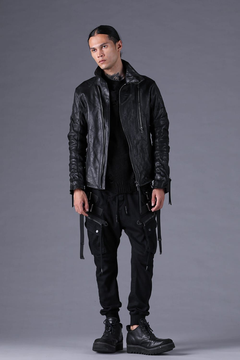 《2027SS先行予約分》Horse Leather High-Neck Jacket"Black" / ホースレザーハイネックジャケット"ブラック"