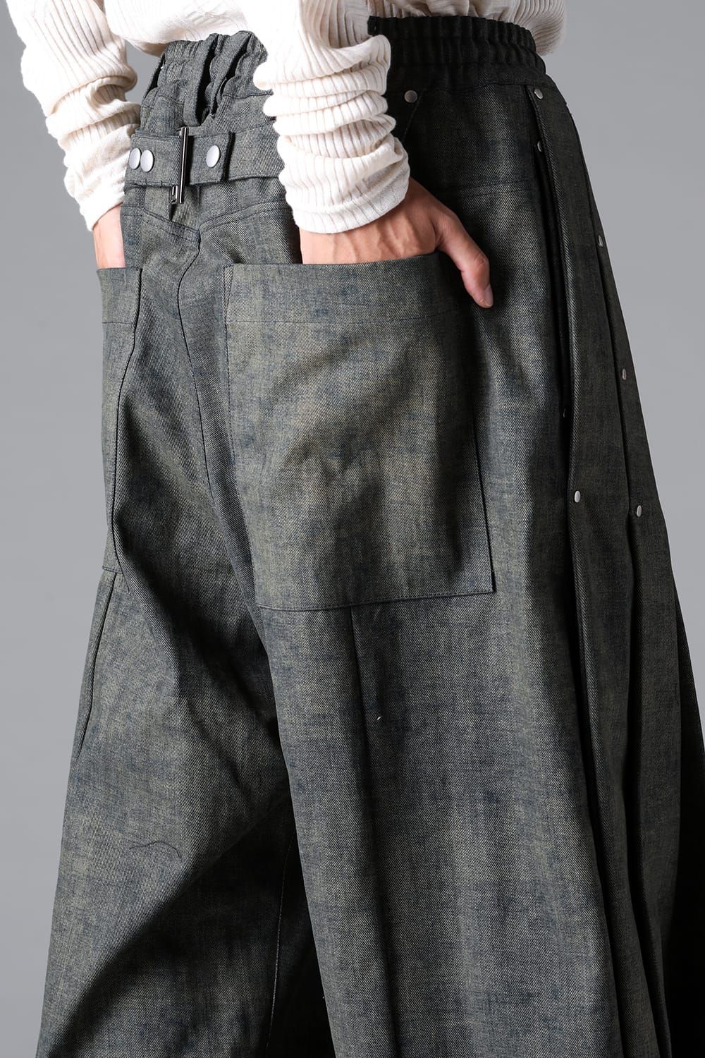 《2026SS先行予約》Blended Shades Denim  Pleats Tuck WideL Pants"D.verdigris/L.verdigris/Steel Blue"/ブレンデッドシェイドデニムプレートタックワイドパンツ"ダークベルディグリ/ライトベルディグリ/スティールブルー"