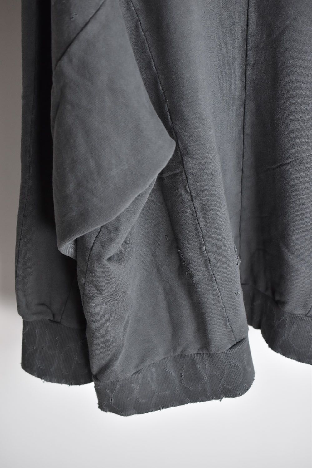 Damage Sweat Over Sized Pullover"Grey"/ ダメージスウェットオーバーサイズドプルオーバー"グレー"