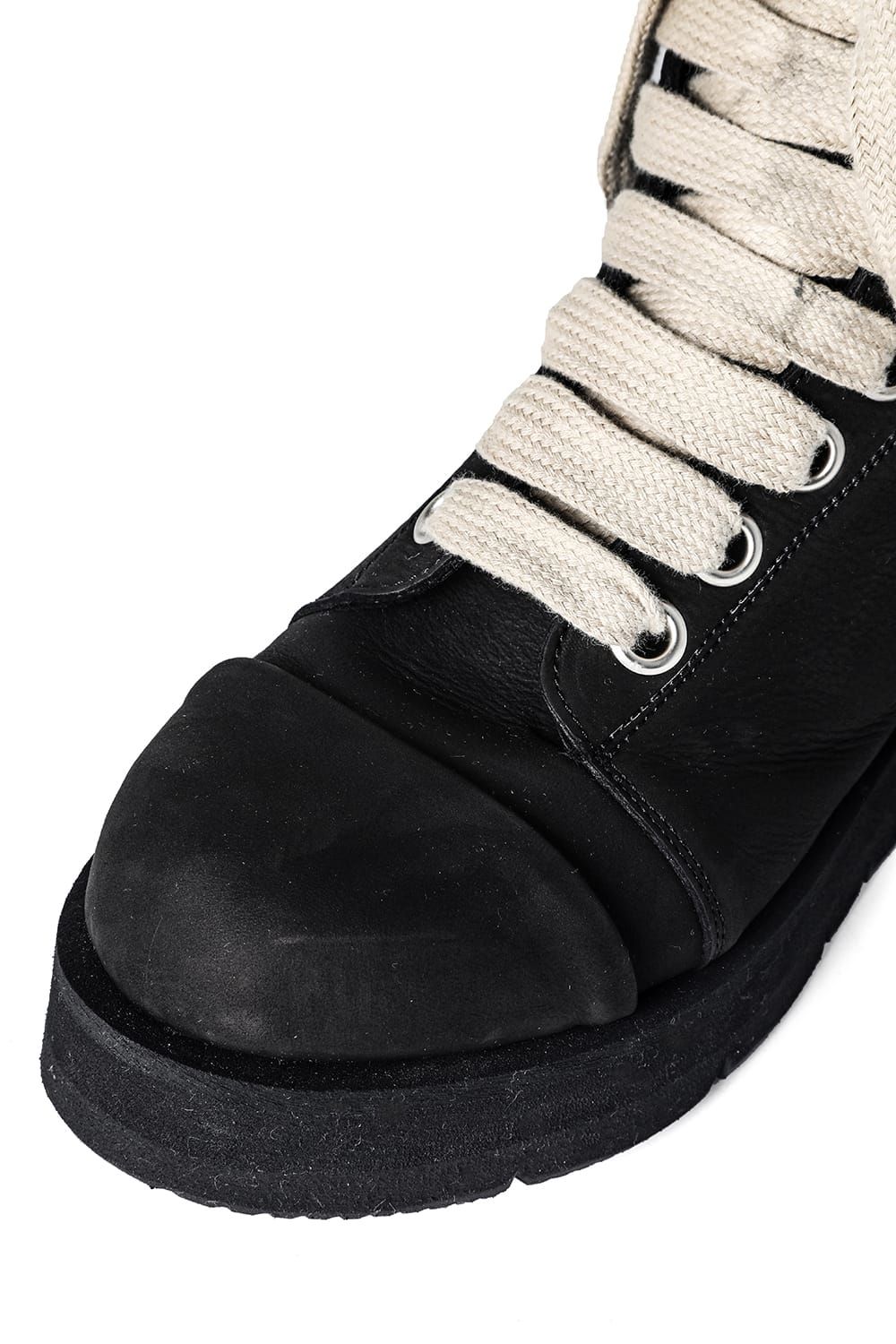 《2027SS先行予約分》 Fat Laces Leather Sneaker Boots "Black" / ファットレースレザースニーカーブーツ"ブラック"