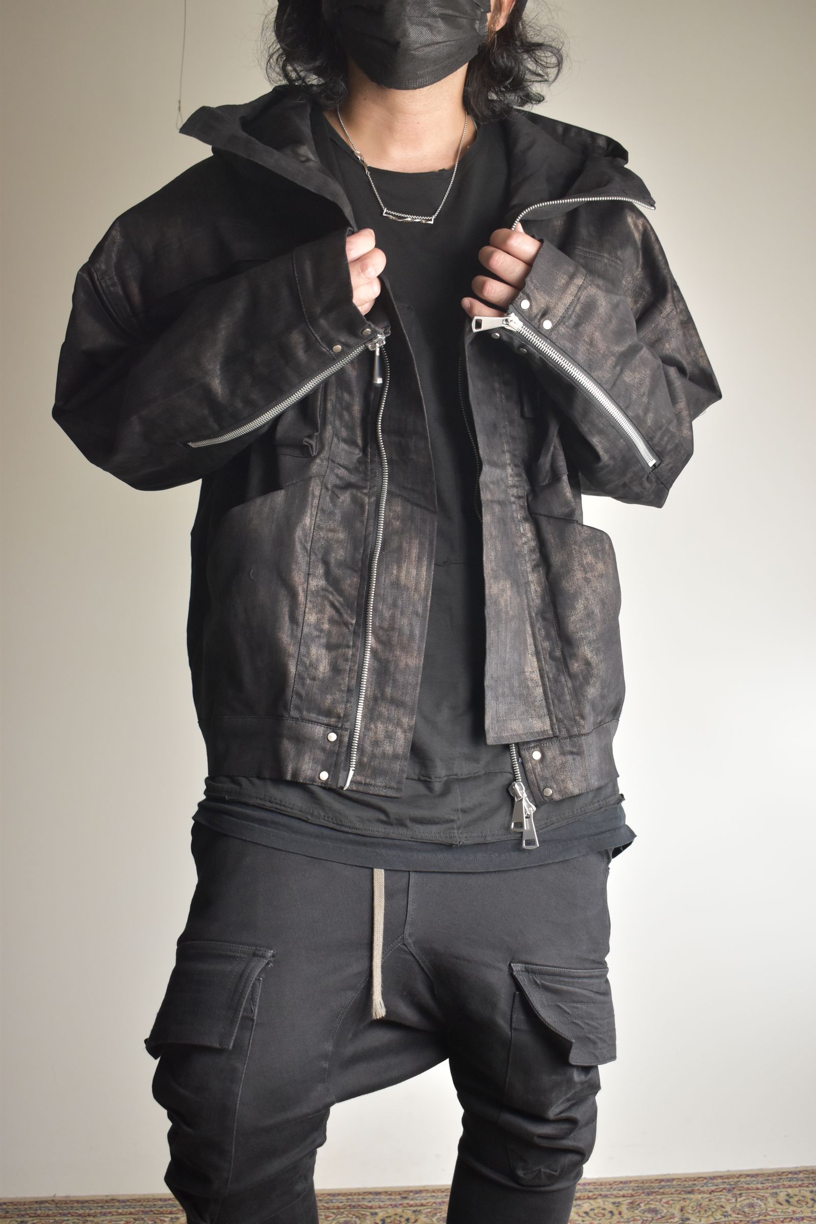 Metal Steam Camouflage Hooded Blouson"Black × Brown" / メタルスチームカモフラージュ フーデッドブルゾン"ブラック×ブラウン"