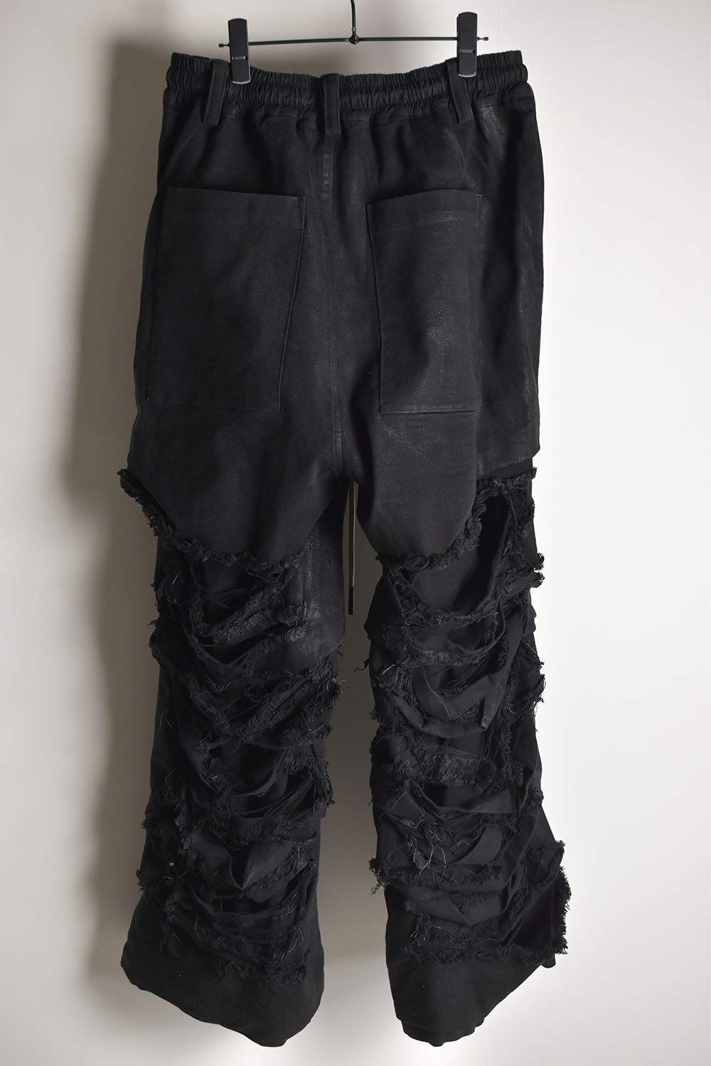 《2025AW先行予約》Damage Denim Tuck Wide Pants"Black"/ダメージデニムタックワイドパンツ"ブラック"