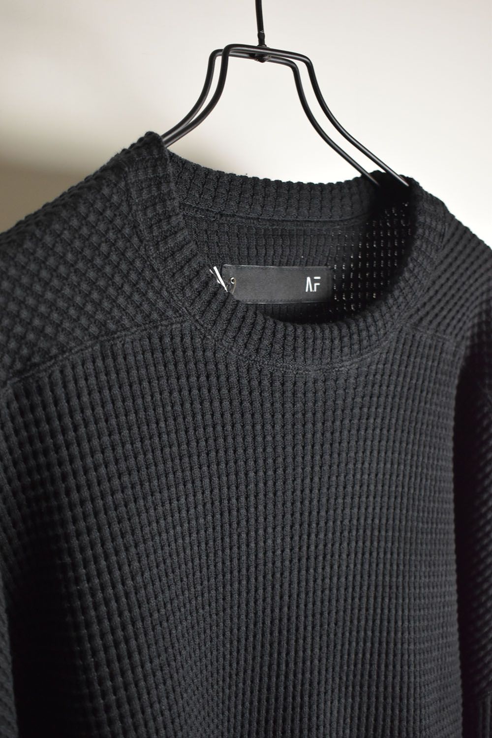 Heavy Waffle Over Size Top"Black" / ヘビーワッフルオーバーサイズトップ"ブラック"