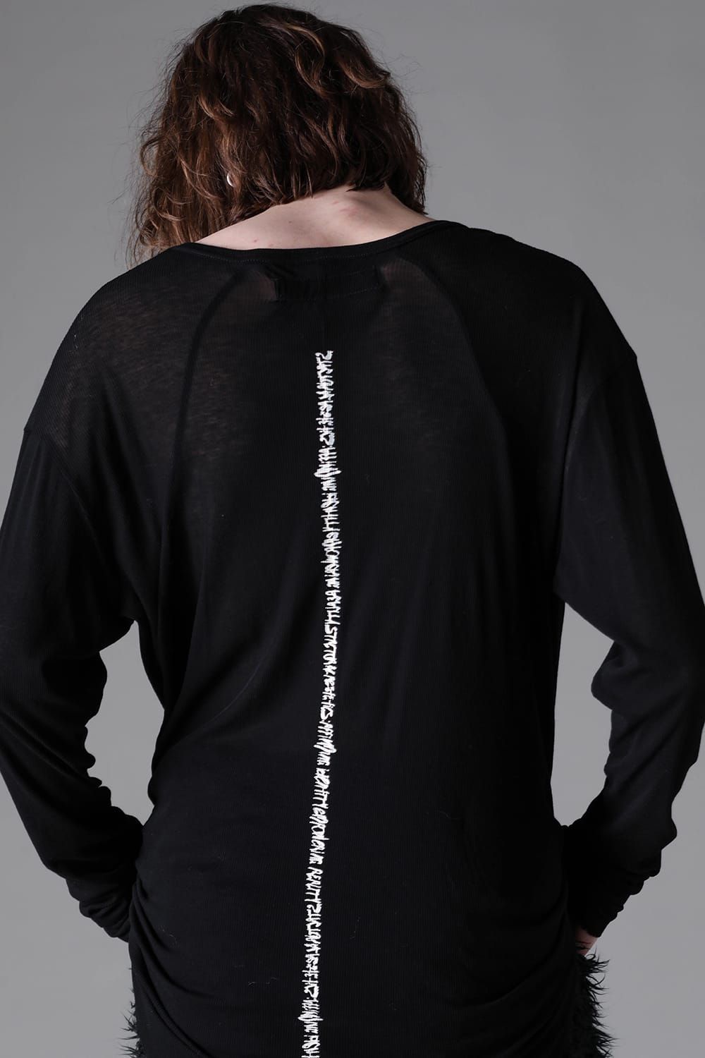 《2026AW先行予約》Back Printed Rib Long  Sleeve Tee"Black / D.Grey / Ivory /Khaki"バックプリントリブロングスリーブTee"ブラック/ダークグレー/アイボリー/カーキ"