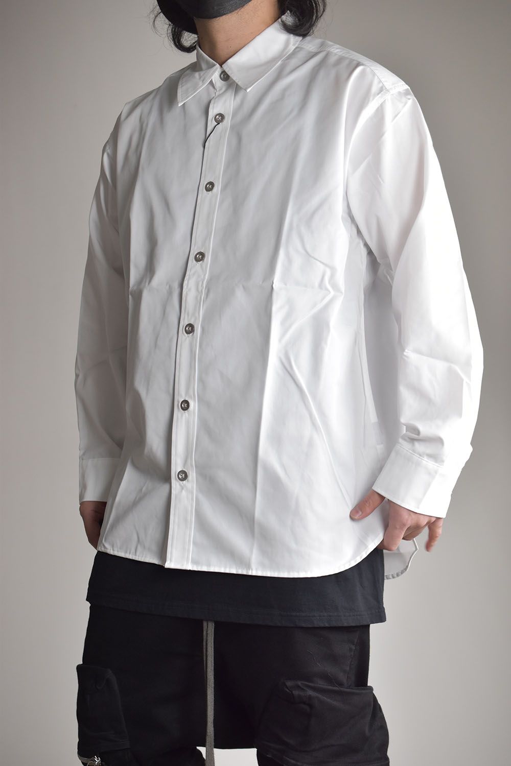 Metal Button Loose Fit Shirt"White"/メタルボタンルーズフィットシャツ"ホワイト"