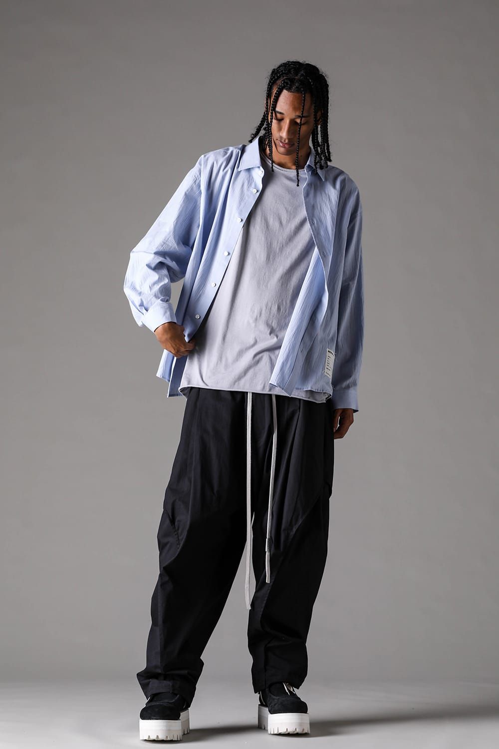 《2027SS先行予約》Side Tuck Tapared Pants"Black" / サイドタックテーパードパンツ"ブラック"