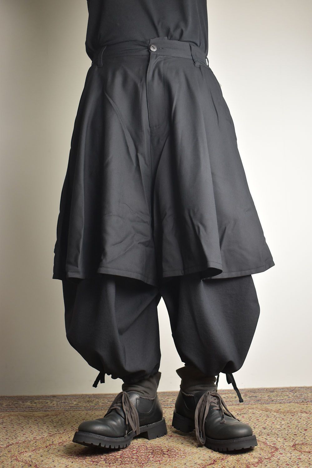 Layerd Super Wide Sarouel"Black" / レイヤードスーパーワイドサルエル"ブラック"