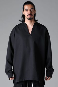 《2025AW先行予約》Collarless Top"Black / Grey" / カラーレストップ"ブラック/グレー"