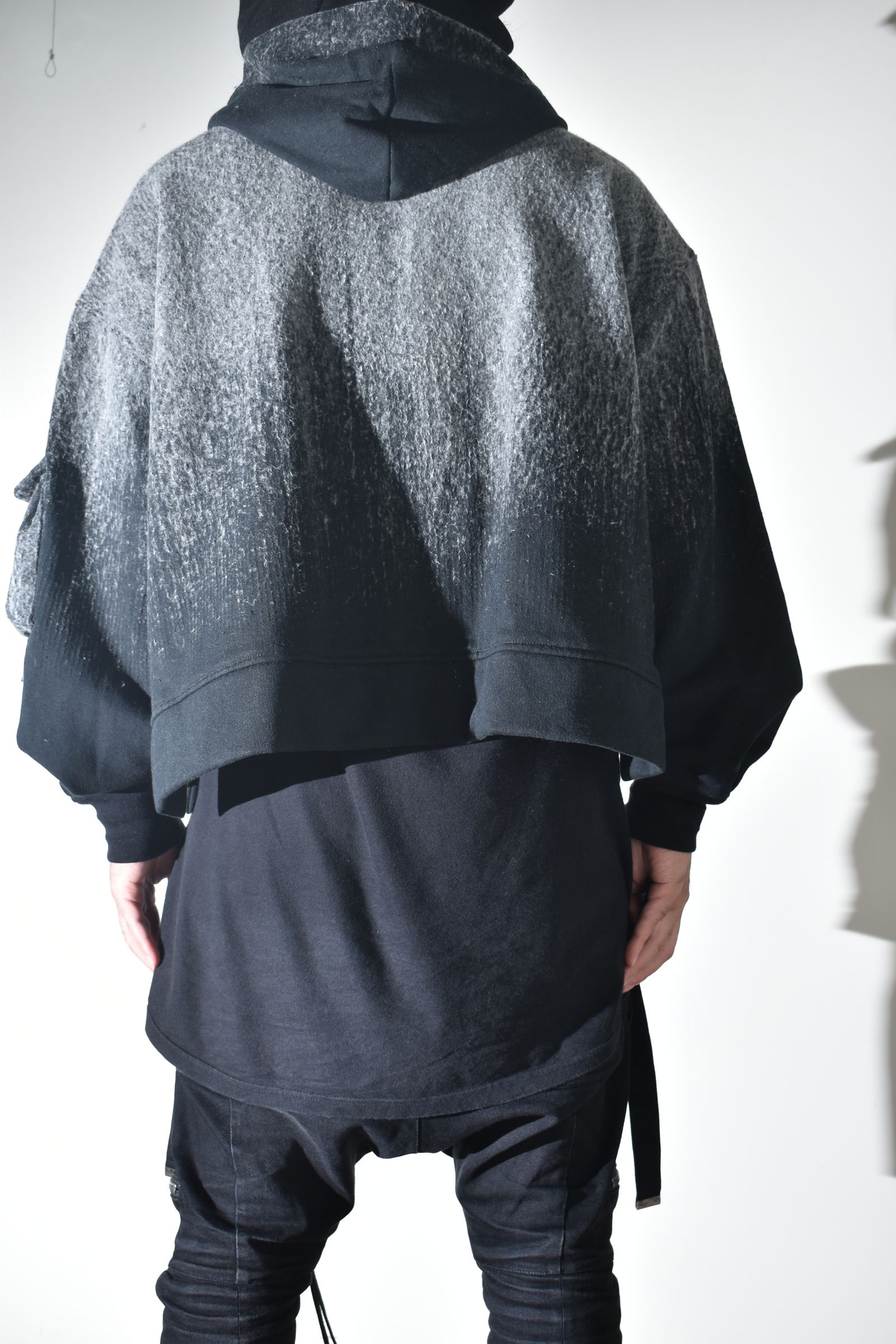 Gradient Needle Punch Double Zip Hoodie "Black Based" / グラデーションニードルパンチダブルジップフーディ"ブラックベース"