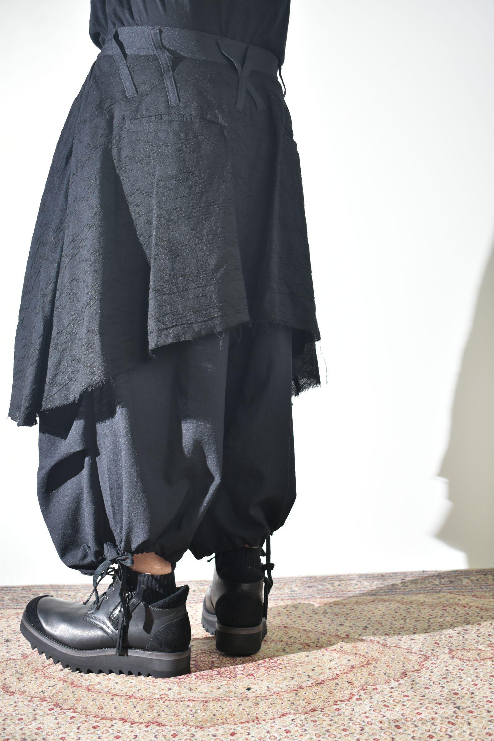 Layerd Wide Sarrouel"Black" /  レイヤードワイドサルエル"ブラック"