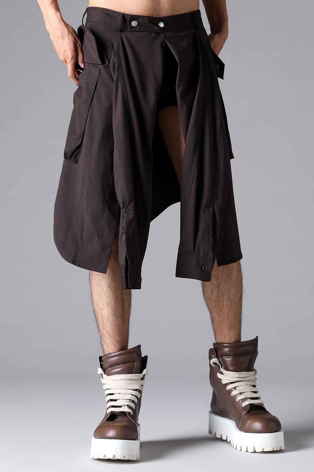 《2026SS先行予約》Abstract Sleeve Wrap Skirt"Black / Grey /Brown" / アブストラクトスリーブラップスカート"ブラック/グレー/ブラウン"