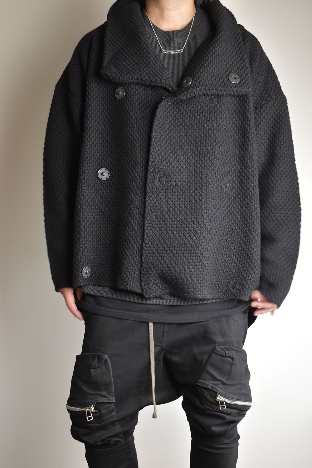 1.5G Snap Cardigan "Black" / 1.5Gスナップカーディガン"ブラック"