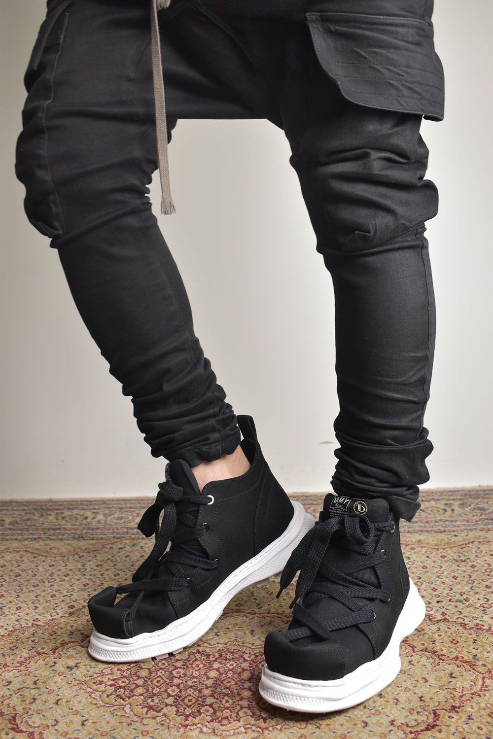 Roll-Tongue Staining  Shose feat. MIHARA YASUHIRO"Black×Black"/ロールトゥステイニングシューズ ×ミハラヤスヒロ"ブラック×ブラック"