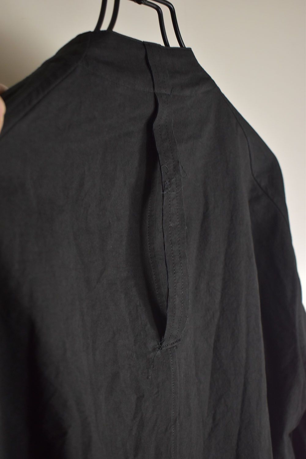Strings Raw Edge Over Shirts"Black" / ストリングスローエッジオーバーシャツ"ブラック"