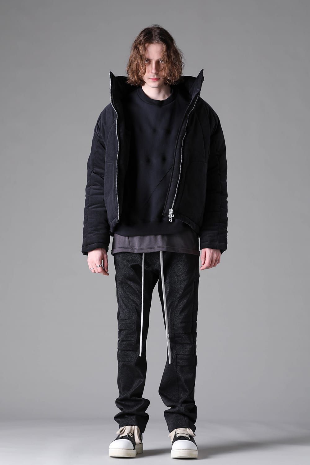 《2026AW先行予約》Lurex Muti Panel Flared Pants"Black" / ルレックスマルチパネルフレアパンツ"ブラック"