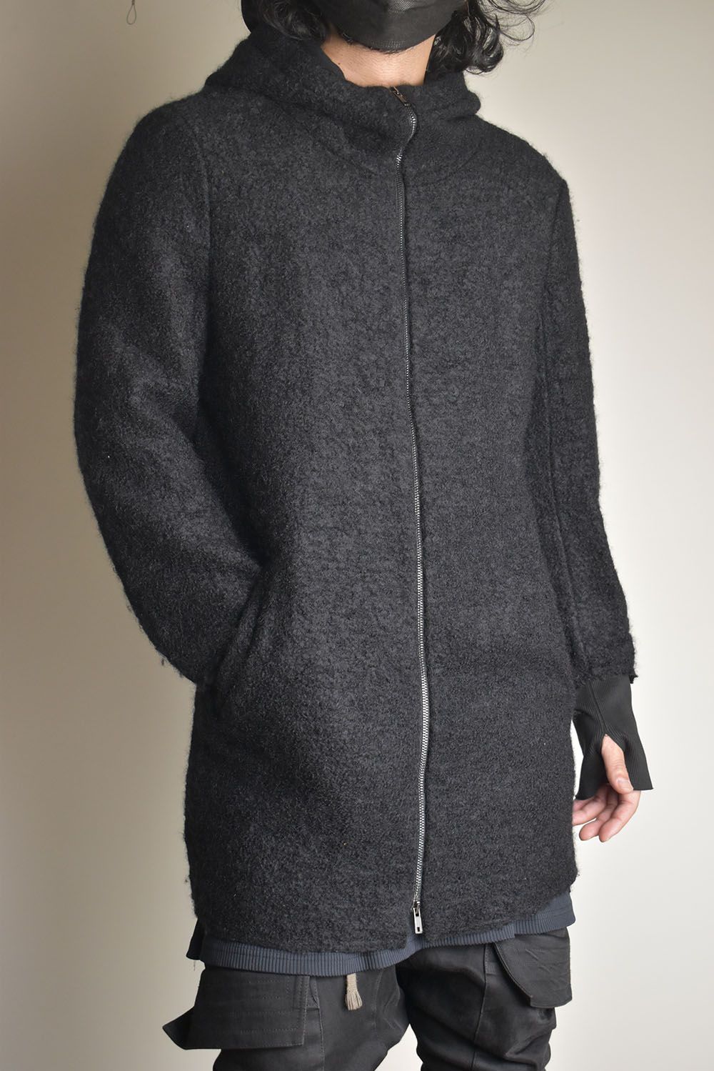 Mohair Knit Zip Hoodie "Black" / モヘアニットジップフーディ"ブラック"