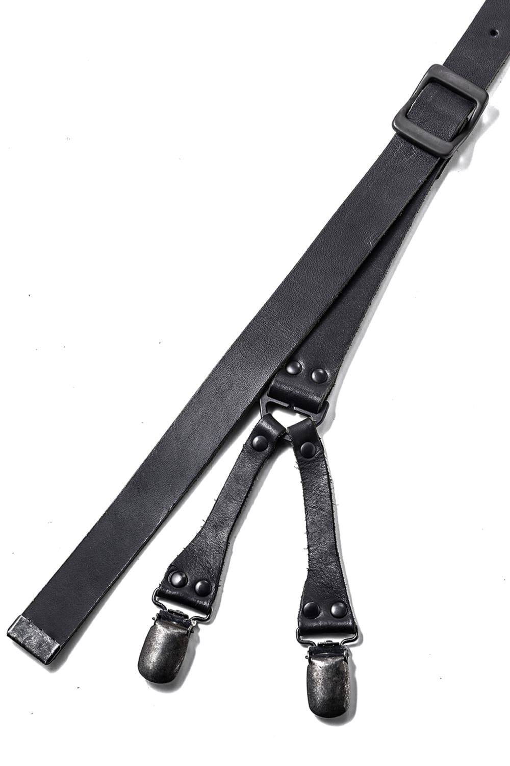 《2027SS先行予約分》Narrow Leather Suspenders"Black" / ナローレザーサスペンダー