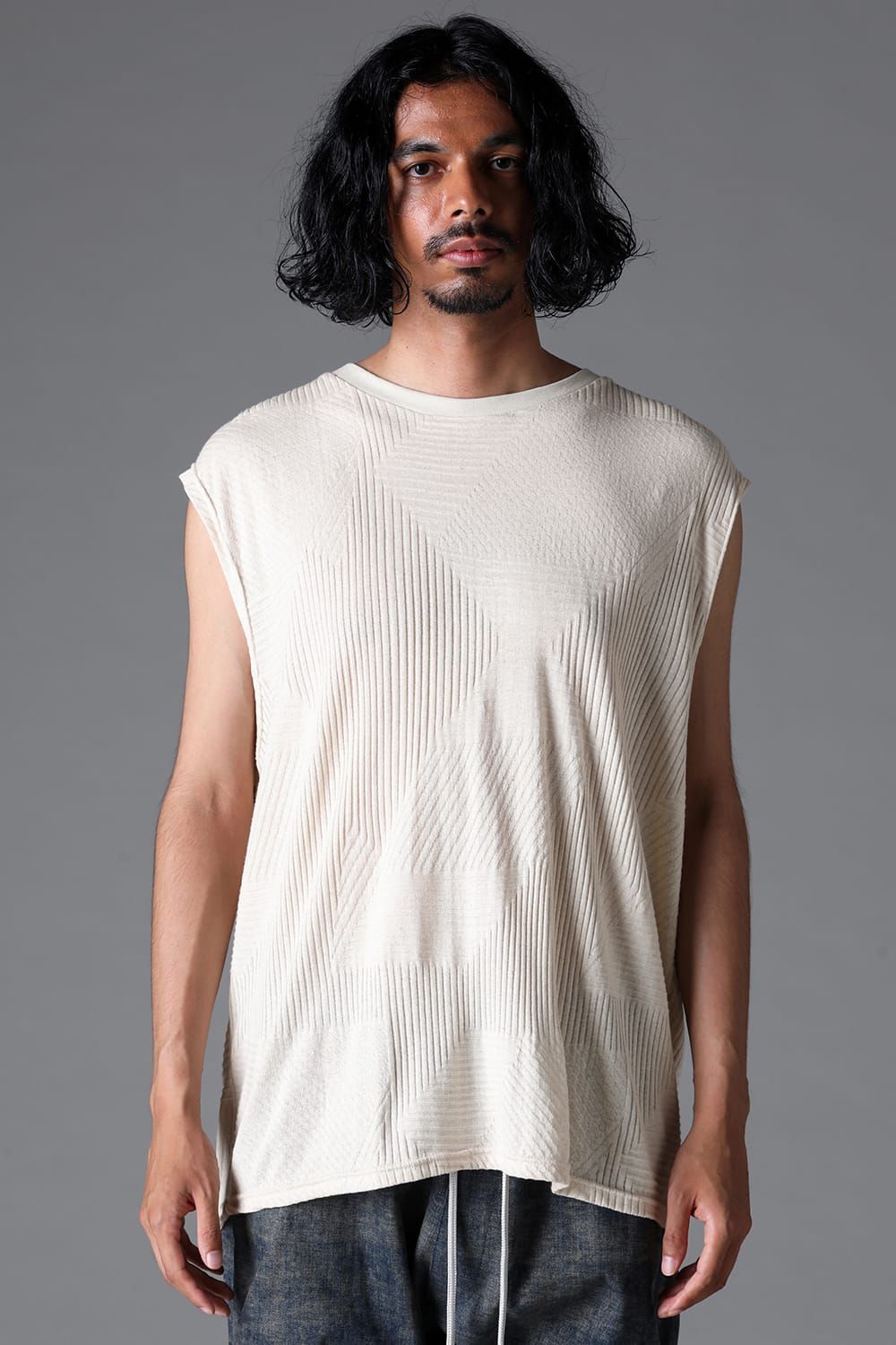 《2026SS先行予約》Deformed Stripe Pattern Shiva Long Sleeve Tee "Black / Cream" /ディフォルメドストライプパターンシヴァロングスリーブ"ブラック/クリーム"