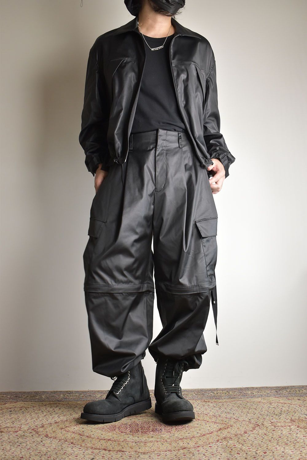 Fake Fake Leather Detachable Cargo Pants"Black"/フェイクフェイクレザーデタッチャブルカーゴパンツ"ブラック"